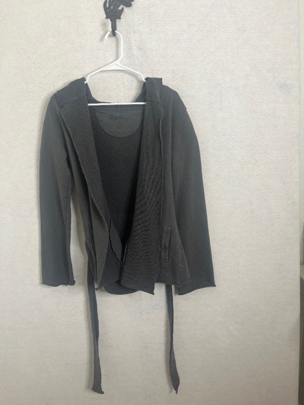 Lucky Brand Open Front Hooded Cardigan Jacket Gray Size XS